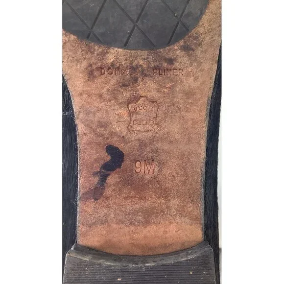 Donald J Pliner Loafers 9M Black Embellished Haircalf & Leather Womens Shoes - Picture 6 of 7